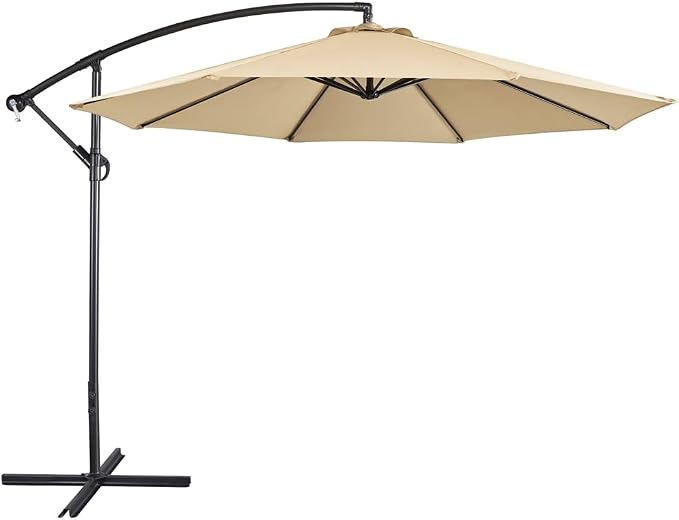 Yaheetech Schwebeschirm 300 cm – achteckig – Polyester – mit Pendel und Kreuzfuß