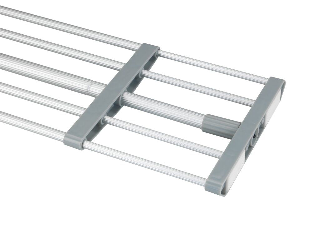 WENKO Teleskop-Klammerregal Grau/Silber – 70–120 cm – Ohne Bohren