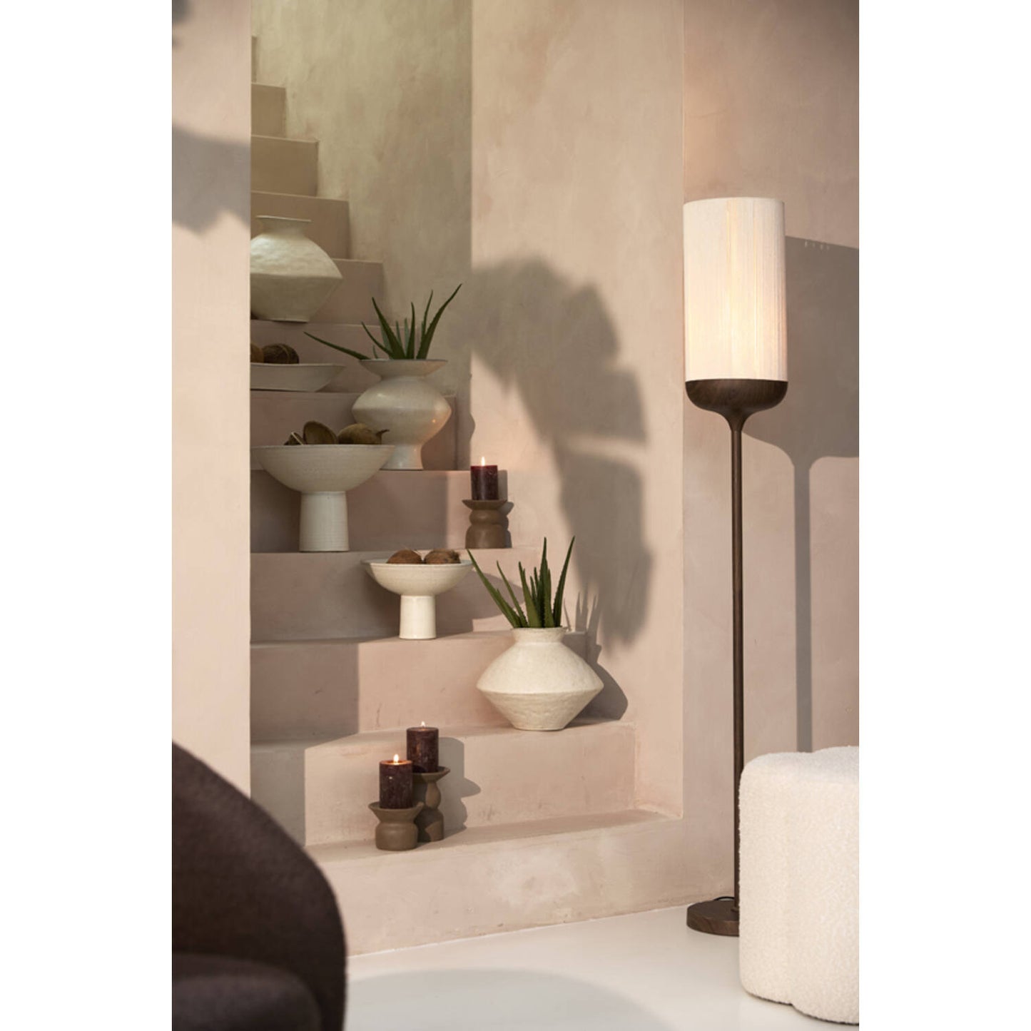 Light & Living Dania Stehlampe – Holzoptik – Ø 23 x 159 cm – Braun