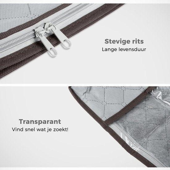 LifeGoods Aufbewahrungstasche und Organizer - 4x 50L - 54x25x39 cm - Textil - Grau
