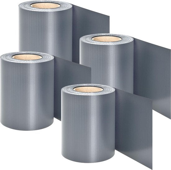 PVC-Sichtschutzstreifen - 4 Stück - Hellgrau