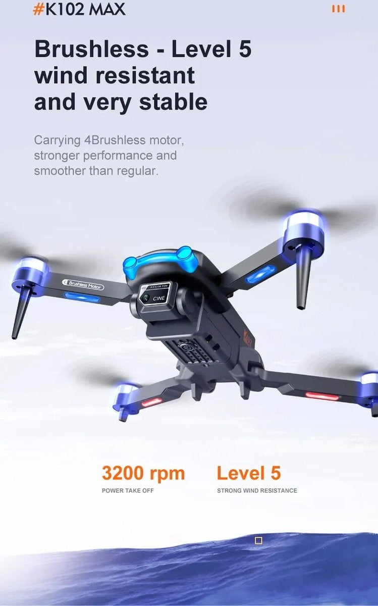 PuroTech Quad-Drohne Full HD 4K Kamera - 45 Minuten Flugzeit - Hindernisvermeidung - Inklusive 3 Batterien - Kein Flugschein erforderlich - Geeignet für Kinder / Erwachsene - Geschenk Weihnachten & Nikolaus