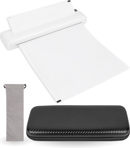 Nuvance - Kabelloser Drucker - Thermodrucker - Bluetooth - Mini-Drucker - A4 - Tragbarer Drucker - für zu Hause, Schule, Büro und unterwegs - Thermodrucker - keine Tinte erforderlich - tragbarer mobiler Drucker