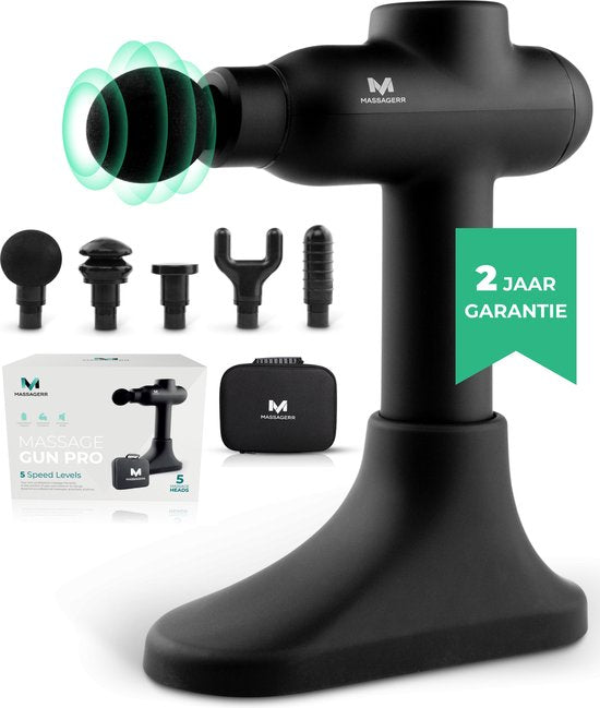 Massagerr® Massage Gun PRO - Massagegerät Professional - Inkl. Ständer und Etui - Massagepistole - Leistungsstarker Akku für lange Batterielebensdauer - Sport- und Relaxmassage - Massagegeräte - Massagepistole - Massagegeräte