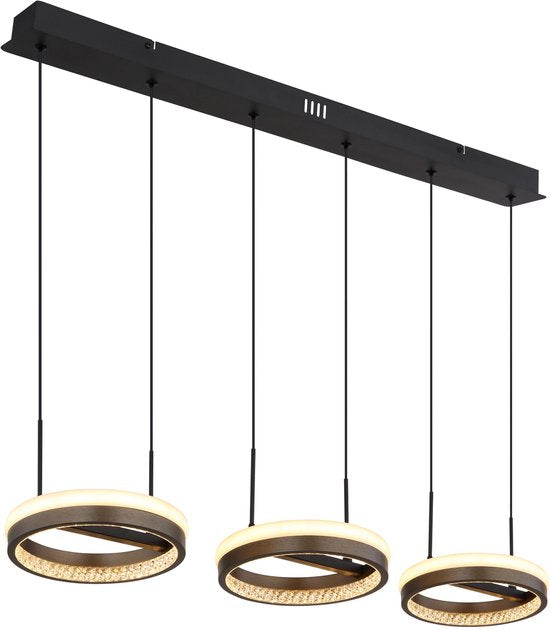 Globo - Pendelleuchte - DELLA - schwarz - Metall - große Esstischlampe - LED - 67179H2