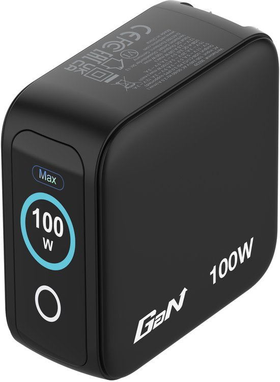 Verbatim Mini-Gan-Ladegerät 100 W, 2 × USB-C, 1 × USB-A, QC, für Apple MacBook und iPhone