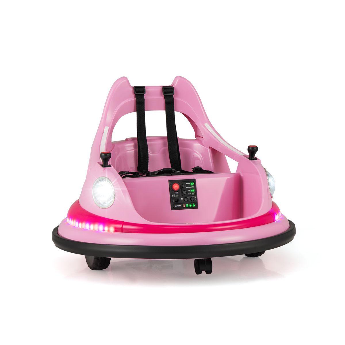 Coast Elektrisches Autoscooter-Auto für Kinder – 12 V mit Fernbedienung und zwei Joysticks – rosa
