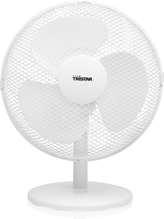 Tristar Tischventilator 30 cm – 3 Geschwindigkeitsstufen – 85° Schwenkbereich – Einstellbarer Luftstrom – VE-5724 – Weiß