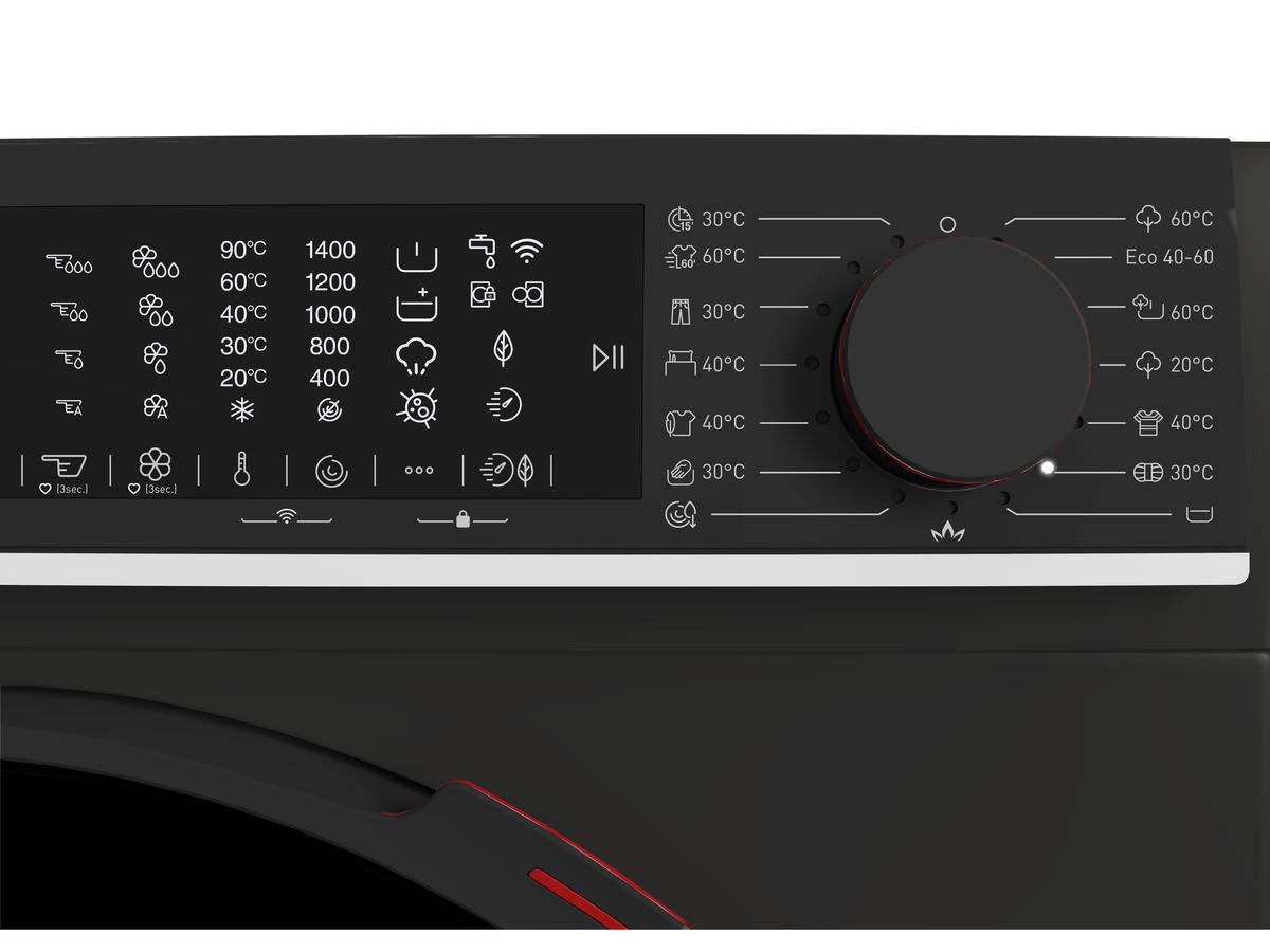 Sharp Waschmaschine ESNFL014CBNA2CB – 10 kg – Energieeffizienzklasse A – Mattschwarz
