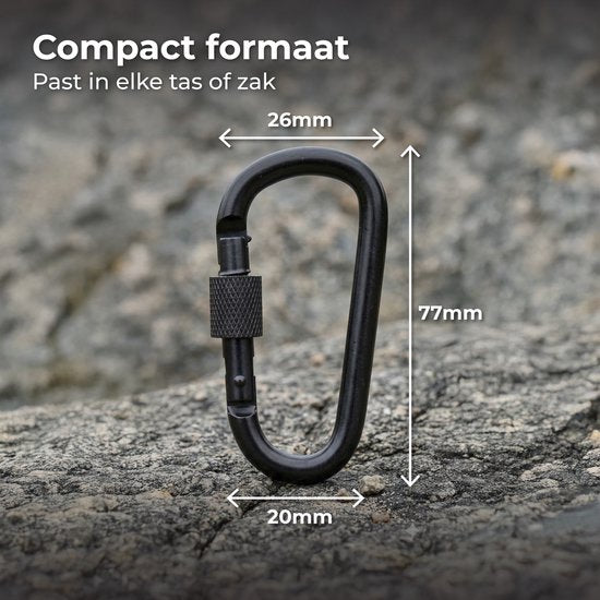 Nuvance Karabiner – 5 Stück – Karabiner-Schlüsselanhänger – 77 mm – Musketonhaken – Carabiner