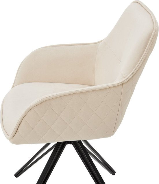 Esszimmerstuhl / Drehstuhl / Eimerstuhl Clyde - Beige - Metallgestell