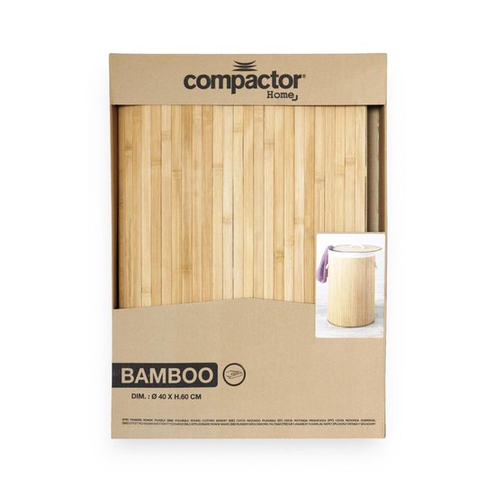 Compactor Wäschekorb aus Bambus, 40 × 60 cm, braun