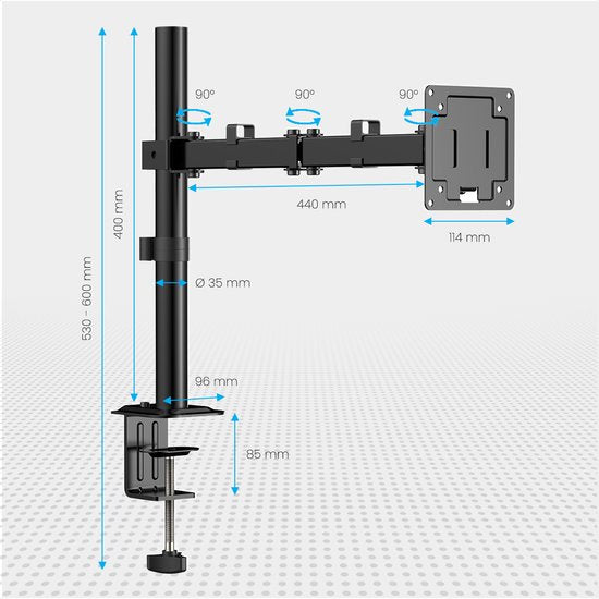 Auronic Monitorarm - 1 Bildschirm - 13 bis 32 Zoll - verstellbar - Monitorhalterung - Stahl - Schwarz