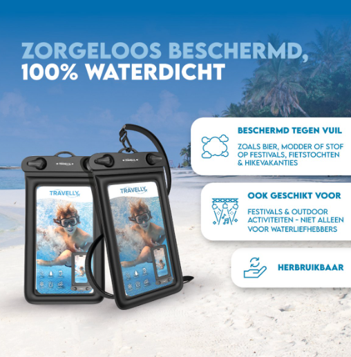 Travelly wasserdichte Handyhüllen – 2er-Set