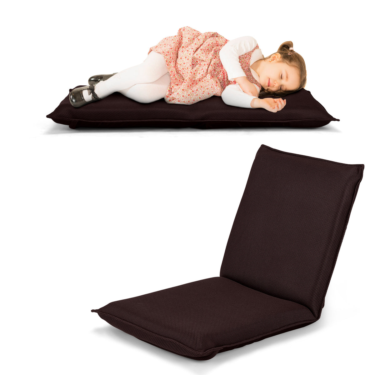 Coast Bodensofa Bodensessel mit 6-stufig verstellbarer Rückenlehne Meditationsstuhl Kaffee