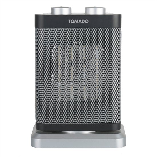 Tomado THC1502B - Keramischer Heizstrahler - 24m² - 1500 Watt - Oszillierend - Schwarz/Grau