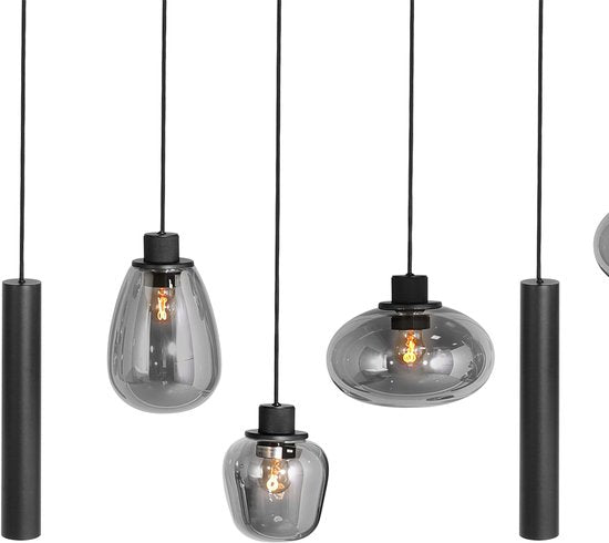 Steinhauer - Pendelleuchte - Reflexion - schwarz - Glas Metall - Designleuchte - E27_GU10 - 3796ZW