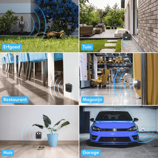 Vulpes Goods® Repellent Marder Repellent PRO V3 - Schädlingsabwehr - Steinmarderabwehr für den Außenbereich - 100% wasserdicht - kabellos & wiederaufladbar - 2 Stück