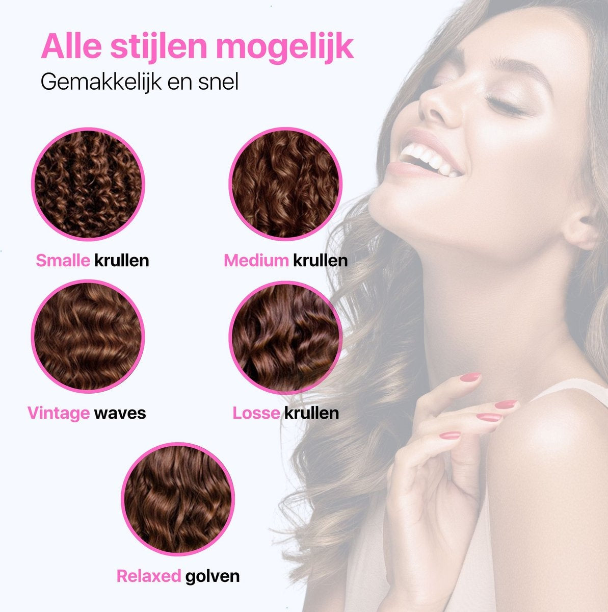Tenify Waffeleisen - Wellen-Lockenstab - 25mm - Waver - Wellen-Lockenstab - Beach Waves - Geschenk zum Muttertag