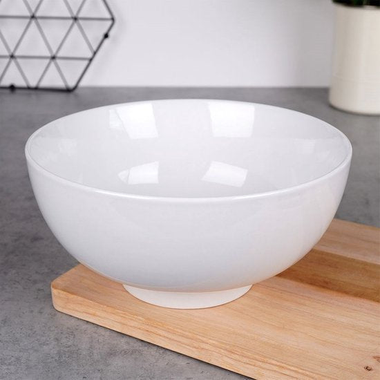 Schale aus weißem Porzellan, 20 cm, 1,6 l – Obstschale – Servierplatte – kleine Schale
