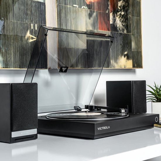Victrola Automatischer Plattenspieler – Vorverstärker und Bluetooth – Schwarz