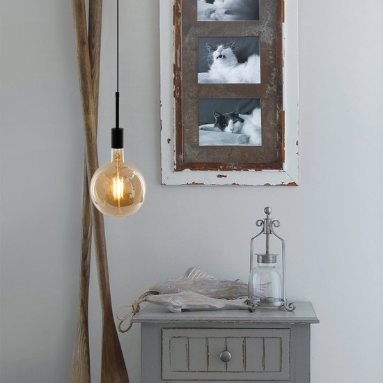 Hängeleuchte Minimalics 2701ZW Schwarz – Höhenverstellbar (42–170 cm) – Kunststoff, Metall – Mexlite
