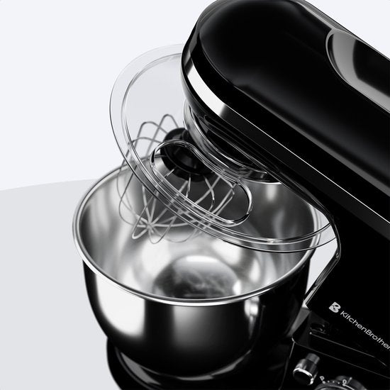 KitchenBrothers Küchenmaschine - Küchenroboter - 5L - Küchenmixer - 1200W - Schwarz
