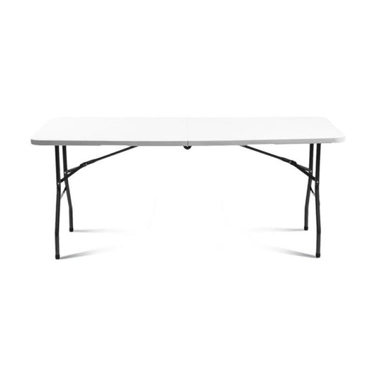 Inkazen Klapptisch – 180,5 x 70 x 74 cm – Weiß – Stahlgestell – Zusammenklappbarer Camping- und Catering-Tisch für 8 Personen