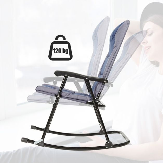 Coast 3-teiliges klappbares Bistro-Set Outdoor Swenk Stühle mit Tisch blau + grau