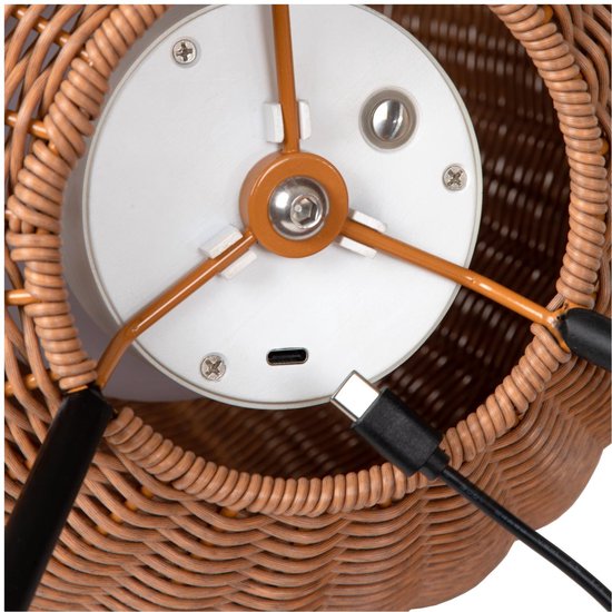 Lucide COLIN IP44 - Wiederaufladbare Stehleuchte Innen/Außen - Batterie/Batterie - LED 3 StepDim - 1x3W 3000K - IP44 - Natural