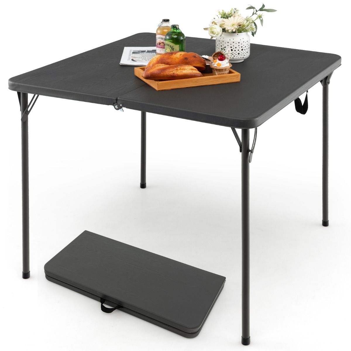 Coast Klappbarer Campingtisch – Tragbar mit Tragegriff – Leicht – Grau 86 x 86 x 73 cm