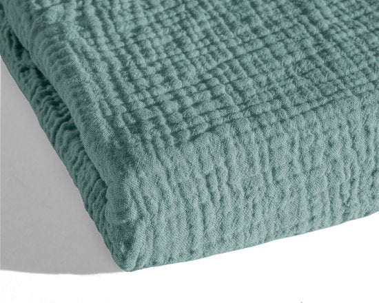 Sleeptime 2-in-1-Mousseline-Bettdecke – Bettdecke ohne Bezug, inklusive Kissenbezug – 240 x 200 – Grün