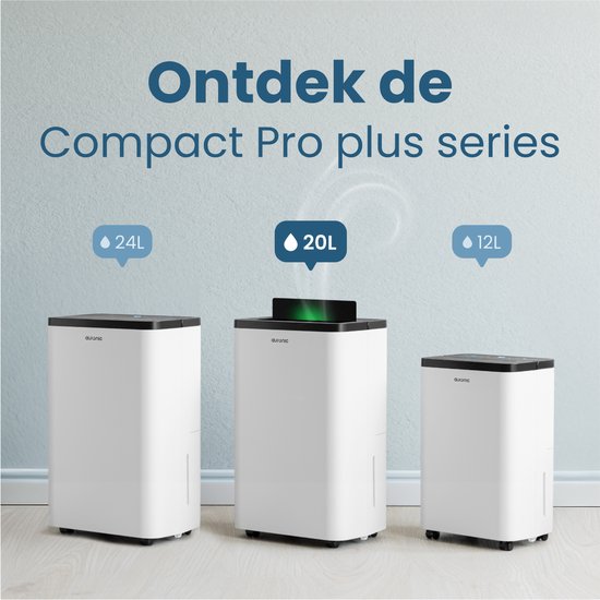 Auronic Luftentfeuchter - Compact Pro Plus - 20L - Schlafzimmer, Badezimmer, Wohnzimmer und Büro - Luftbefeuchter für Innenräume - Weiß