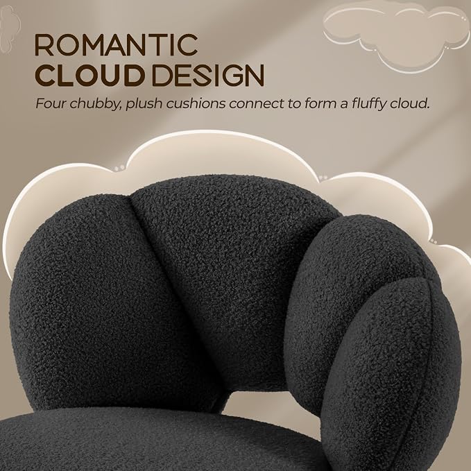 Yaheetech Ergonomischer Bürostuhl „Cloud Design“ – Schwarz – Verstellbarer Drehstuhl mit Wippfunktion bis 136 kg