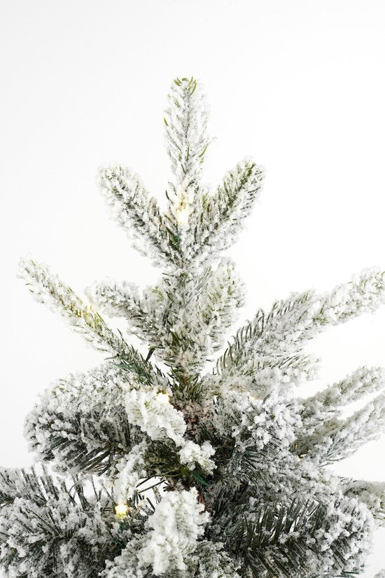 Black Box Trees Kunstweihnachtsbaum Grimshaw mit Schnee H 120 x T 60 cm – Kunstbaum mit Topf – Kunstweihnachtsbaum für den Innenbereich – 206 Zweige – Grün