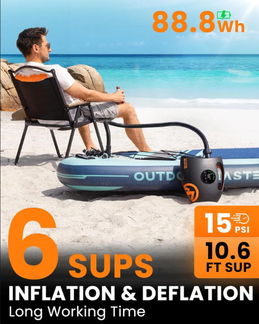 OutdoorMaster Shark 2S Hochdruck-Luftpumpe – Schwarz & Orange – 20 PSI