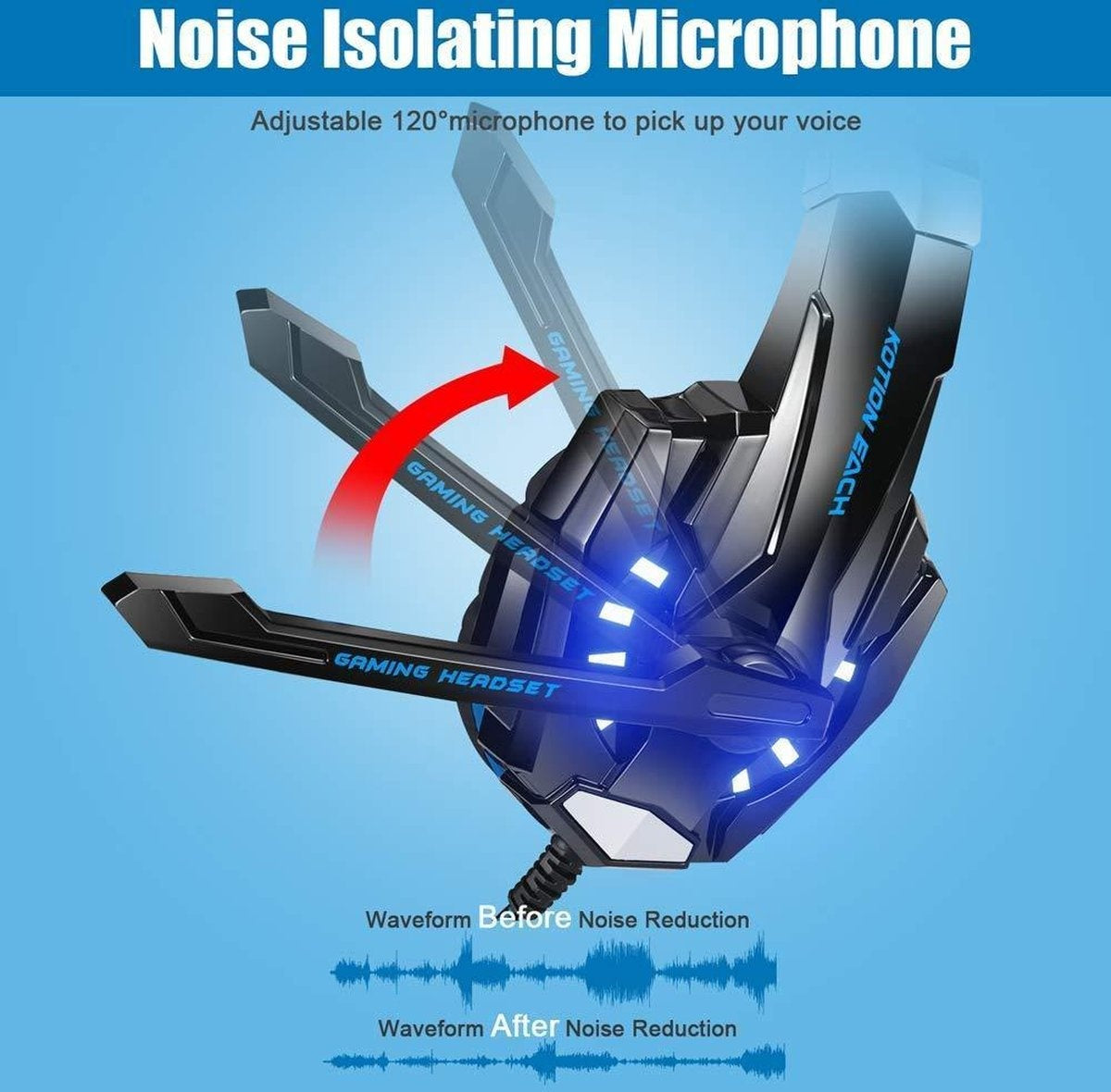 KOTION EACH G9000 - Gaming Headset - PC - Schwarz/Blau