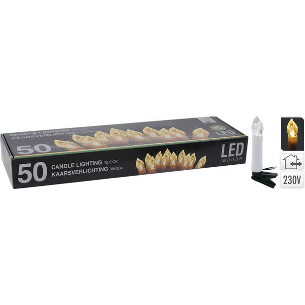 Home & Styling LED Kerzenlichter Lichterkette - 12,2 m - 150 LED - Timer - IP44 - Creme