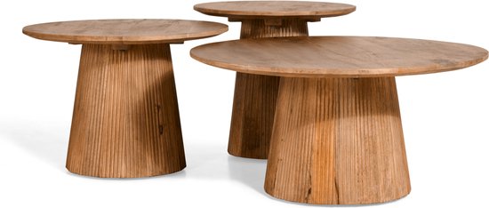 Beistelltisch Viktor Hellbraun - Ø 60 cm - Mangoholz