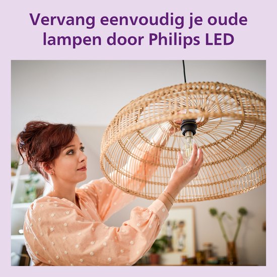 Philips LED-Lampe, transparent – 40 W – E14-Fassung – Warmweißes Licht; 2700 K – 6er-Pack