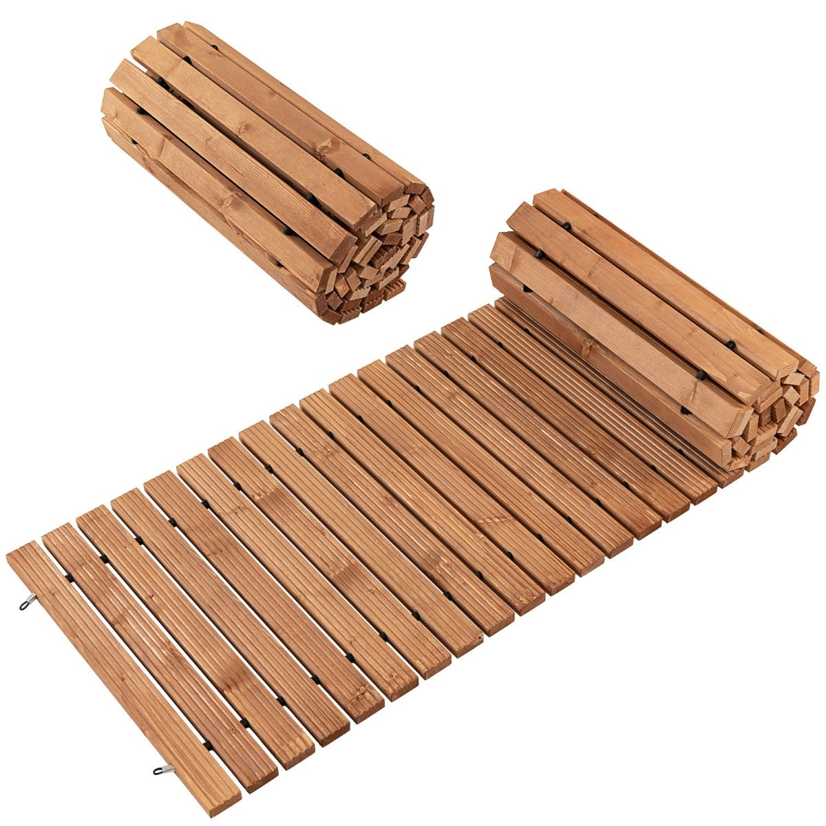 Coast Garten-HolzWeg 245 x 55 x 2 cm Abrollbares witterungsbeständiges gerades Pflaster im Außenbereich