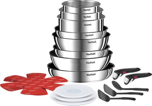Tefal Ingenio Emotion ON Pfannenset - 20-teilig - Für alle Wärmequellen geeignet - Pfannenset Induktion - Edelstahl - PFOA frei
