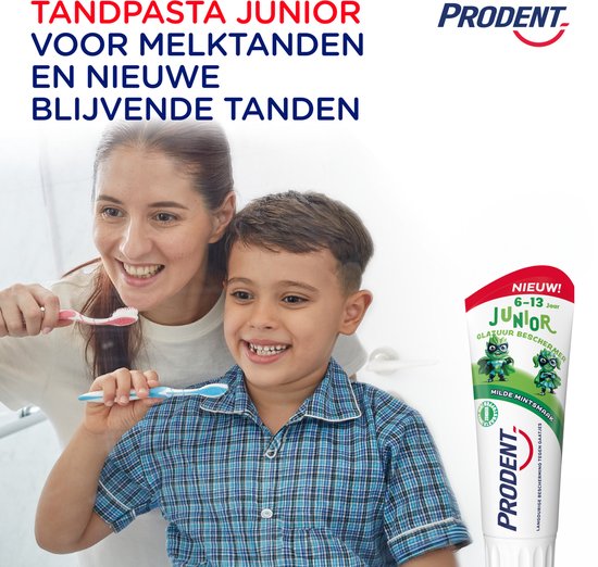 Prodent – Zahnpasta – Junior 6+ – Zahnschmelzschutz – 12 x 75 ml – Vorteilspackung