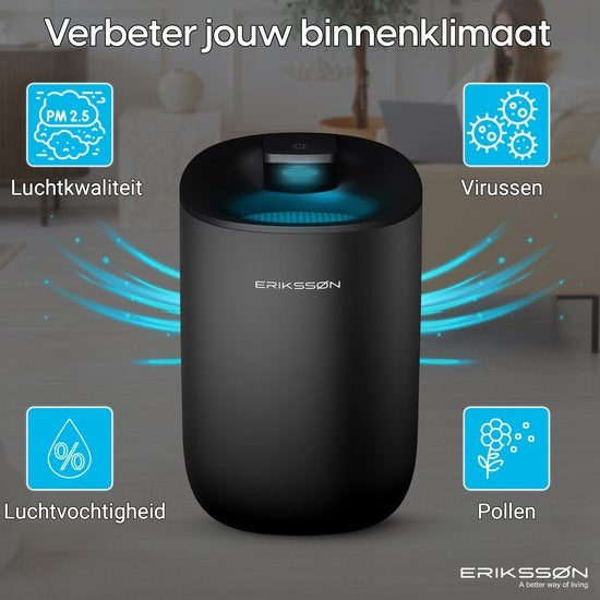ErikssÃ˜n Luftentfeuchter Dry Pro - Entfeuchtet bis zu 0,6 Liter pro Tag - Geeignet für Schlafzimmer und Badezimmer und Wohnzimmer und Keller - Luftentfeuchter