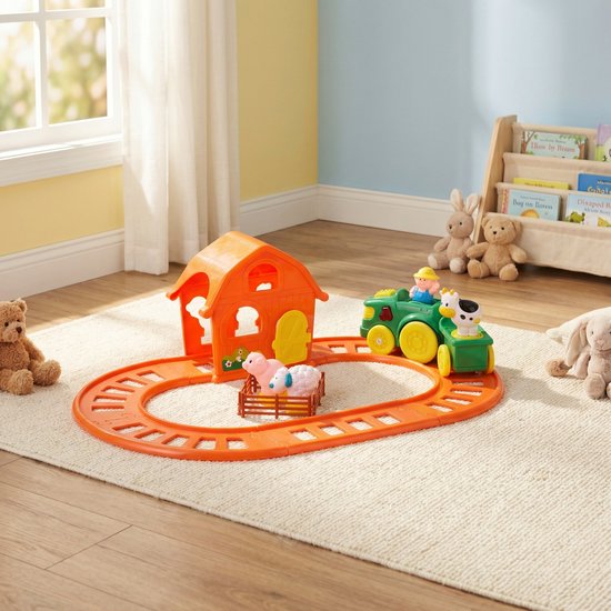 Eddy Toys Bauernhof-Spielzeug – Spielzeugeisenbahn mit Sound und Licht – Spielzeugeisenbahn mit Bauernhoftieren – inkl. AA-Batterien