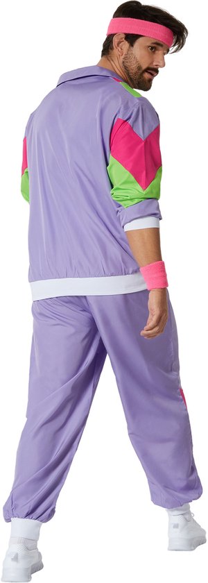 dressforfun - Herrenkostüm Retro 80er 90er Jogginganzug - lila, XXL - Kostüm Karneval - Halloween - Verkleiden - Partykleidung - Karnevalskleidung - Party - Partykleidung