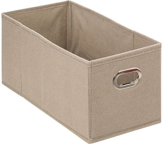 5Five Aufbewahrungskorb aus Leinen, beige – 15 x 31 x 15 cm (S) – zusammenklappbar