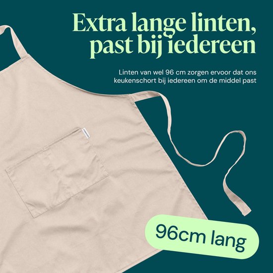 Castagnola Küchenschürze - Wasser- und schmutzabweisend - Professionelle Kochschürze - Schürze für Damen und Herren - Catering Schürze - Unisex - Verstellbare Schnalle - Extra große Fächer - Beige