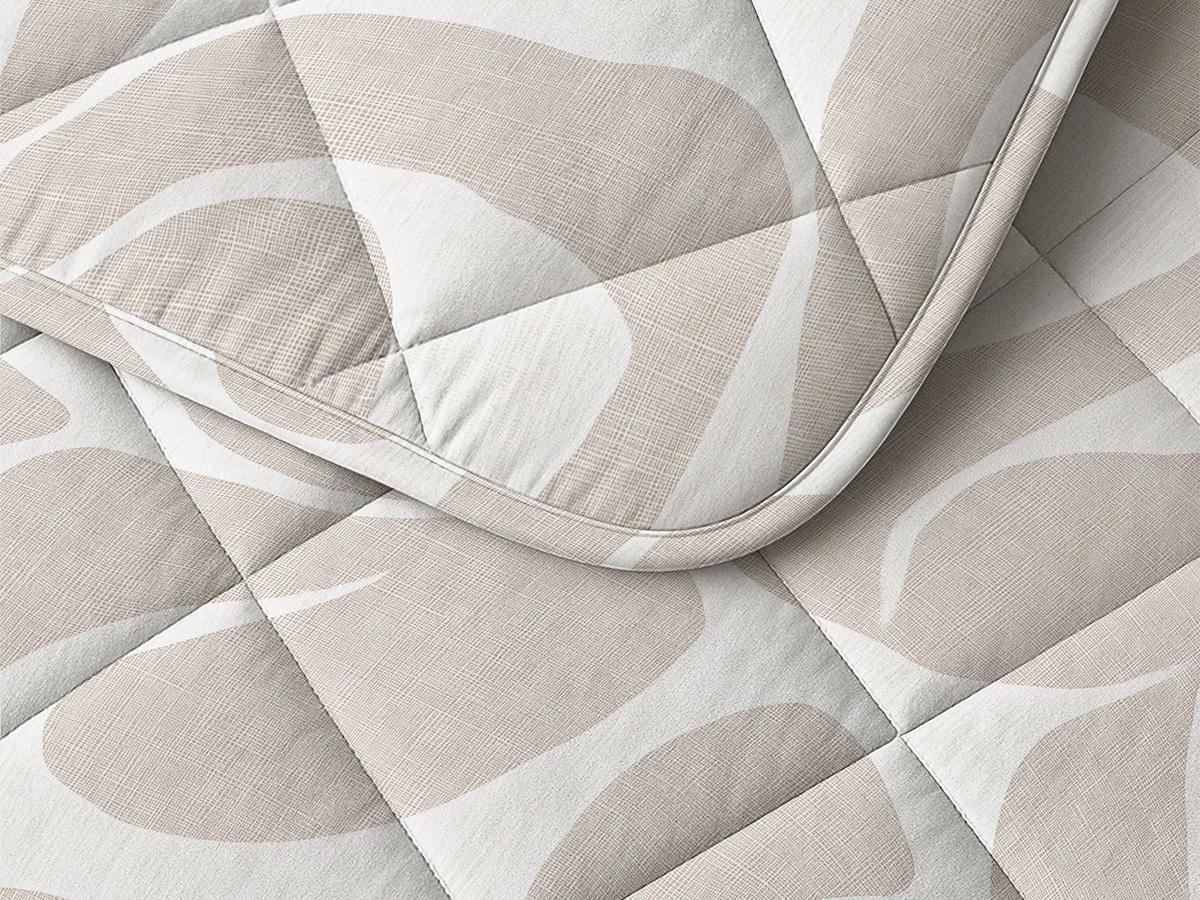 Sleeptime Waschbare Bettdecke ohne Bezug – inklusive Kissenbezug – Größe 200 x 200 cm – Taupe/Sand