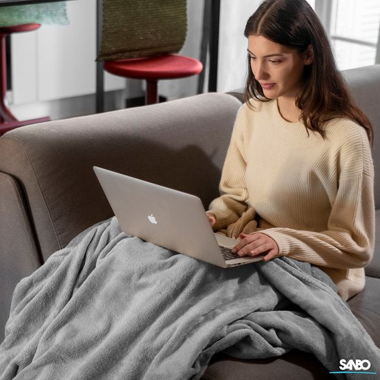 Sanbo Electric Blanket - 120 x 160 cm - Maschinenwaschbar - Decke - 1 Person - 3 Stufen - Mit Timer - Wärmedecke